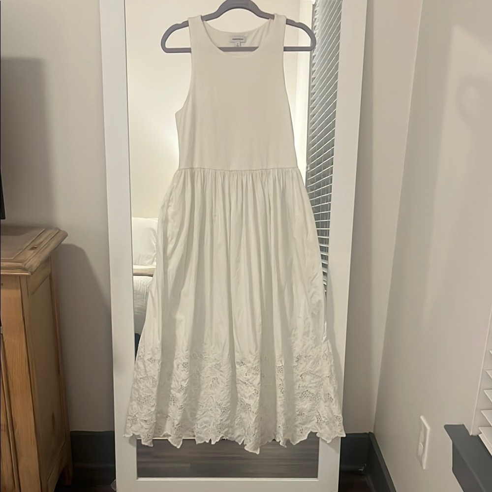 Nordstrom Embroidered Sleeveless Mixed-Media Sundress